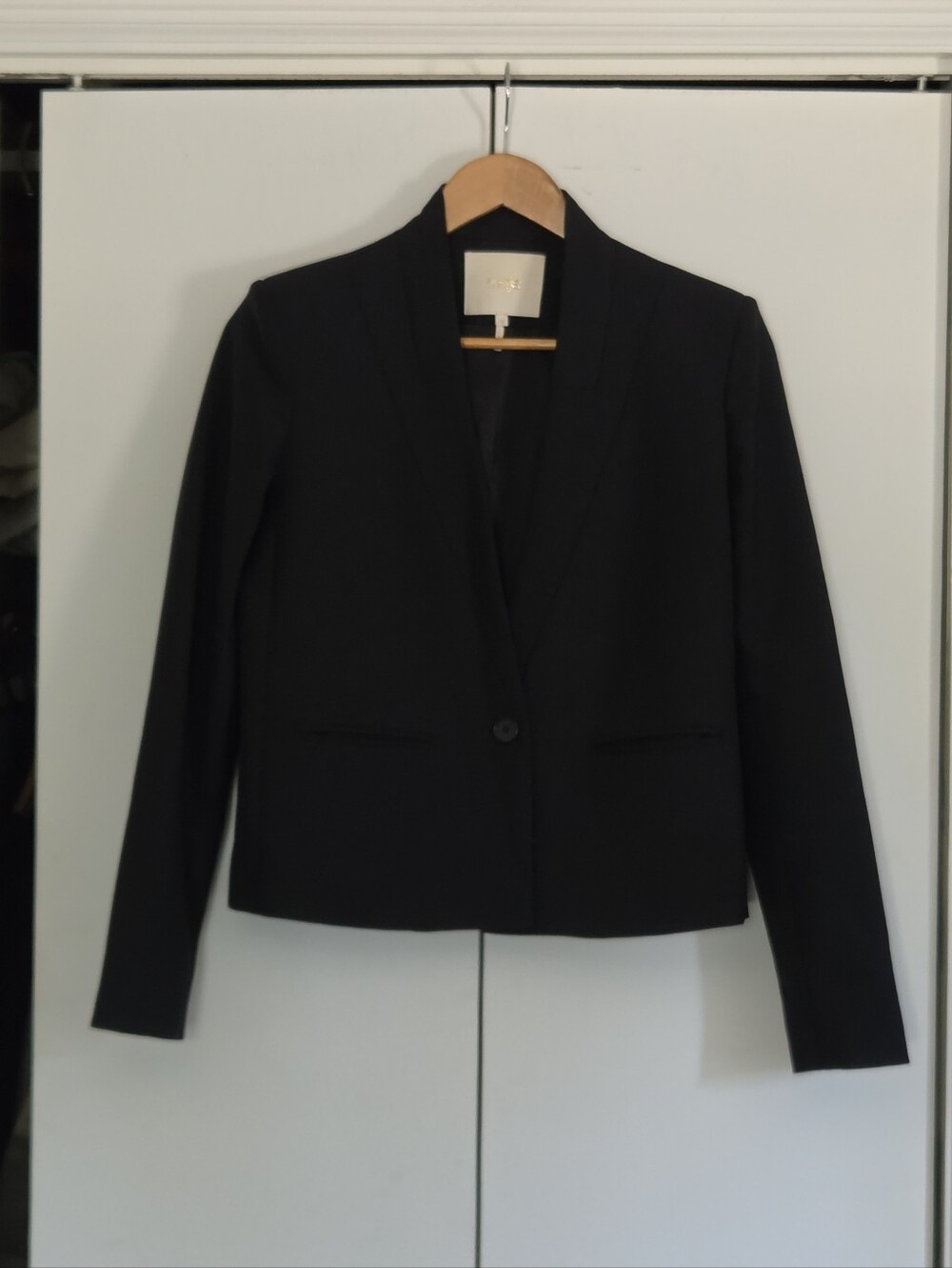 Maje Black Single-Button Tailored Blazer Jacket
